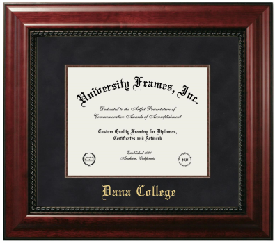 Diploma Frame in Executive with Mahogany Fillet with Black Suede Mat for DOCUMENT: 8 1/2"H X 11"W  