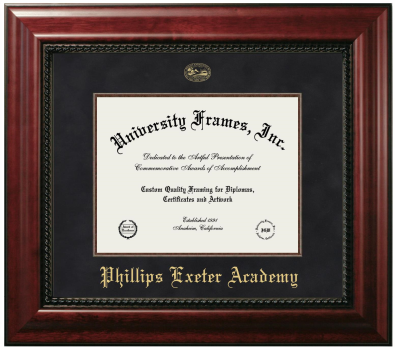 Diploma Frame in Executive with Mahogany Fillet with Black Suede Mat for DOCUMENT: 8 1/2"H X 11"W  