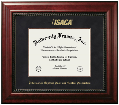 Diploma Frame in Executive with Mahogany Fillet with Black Suede Mat for DOCUMENT: 8 1/2"H X 11"W  