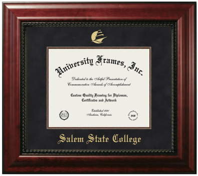 Diploma Frame in Executive with Mahogany Fillet with Black Suede Mat for DOCUMENT: 8 1/2"H X 11"W  