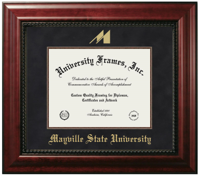 Diploma Frame in Executive with Mahogany Fillet with Black Suede Mat for DOCUMENT: 8 1/2"H X 11"W  