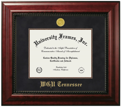 Western Governors University (Tennessee) Diploma Frame in Executive with Mahogany Fillet with Black Suede Mat for DOCUMENT: 8 1/2"H X 11"W  