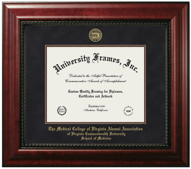 Diploma Frame in Executive with Mahogany Fillet with Black Suede Mat for DOCUMENT: 8 1/2"H X 11"W  