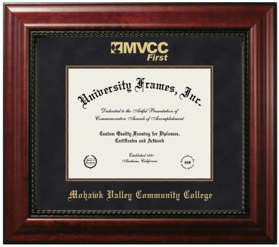 Diploma Frame in Executive with Mahogany Fillet with Black Suede Mat for DOCUMENT: 8 1/2"H X 11"W  