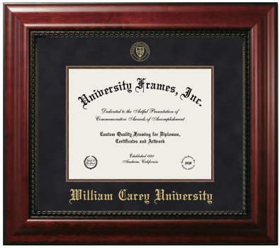 Diploma Frame in Executive with Mahogany Fillet with Black Suede Mat for DOCUMENT: 8 1/2"H X 11"W  