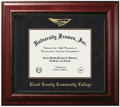 Diploma Frame in Executive with Mahogany Fillet with Black Suede Mat for DOCUMENT: 8 1/2"H X 11"W  