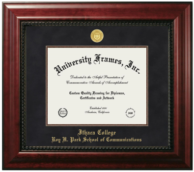 Diploma Frame in Executive with Mahogany Fillet with Black Suede Mat for DOCUMENT: 8 1/2"H X 11"W  