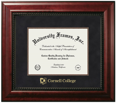 Diploma Frame in Executive with Mahogany Fillet with Black Suede Mat for DOCUMENT: 8 1/2"H X 11"W  