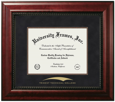 Diploma Frame in Executive with Mahogany Fillet with Black Suede Mat for DOCUMENT: 8 1/2"H X 11"W  