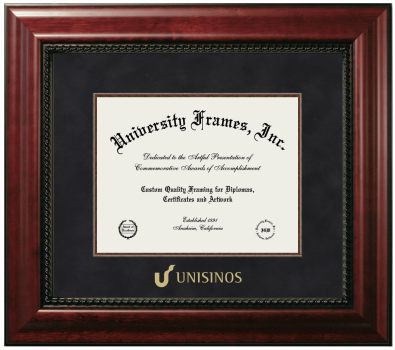 Diploma Frame in Executive with Mahogany Fillet with Black Suede Mat for DOCUMENT: 8 1/2"H X 11"W  