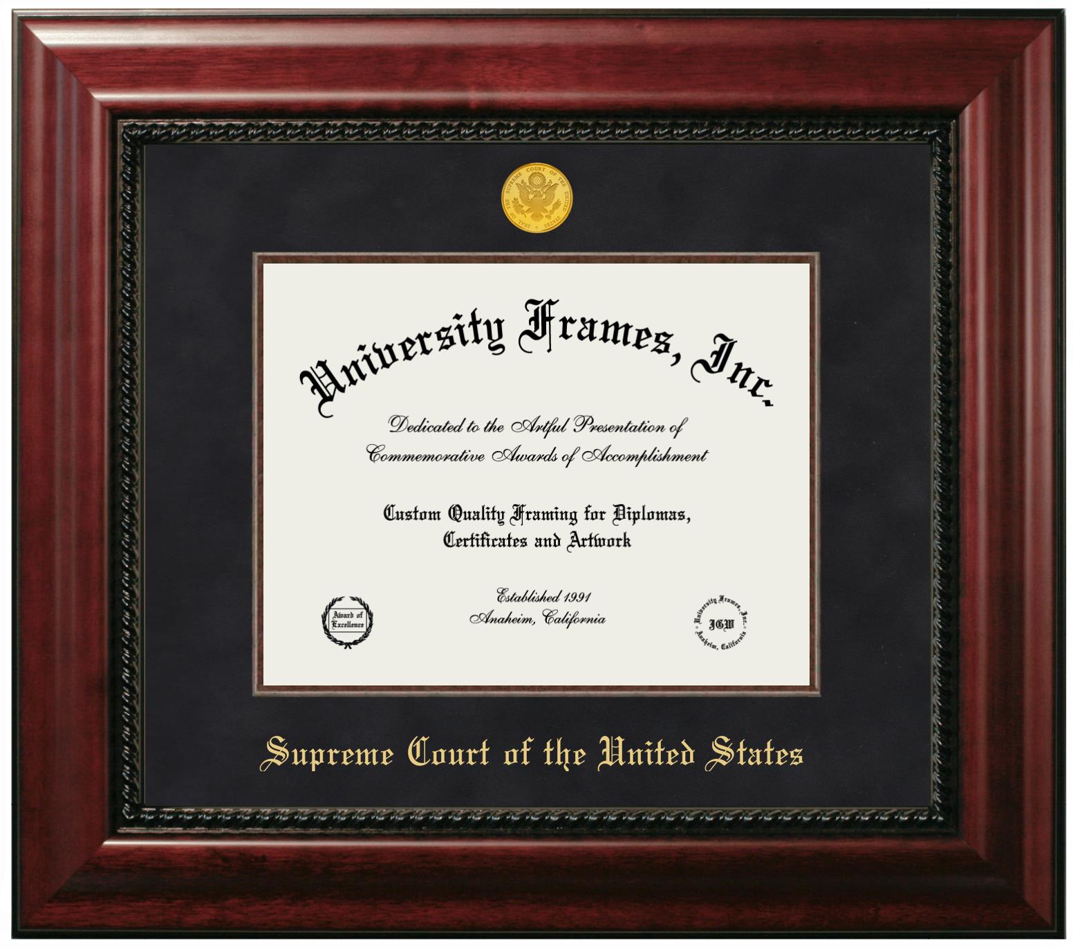 Supreme Court of the United States Diploma Frame in Executive with