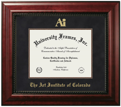 Diploma Frame in Executive with Mahogany Fillet with Black Suede Mat for DOCUMENT: 8 1/2"H X 11"W  