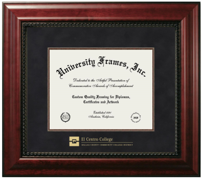 Diploma Frame in Executive with Mahogany Fillet with Black Suede Mat for DOCUMENT: 8 1/2"H X 11"W  