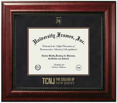 Diploma Frame in Executive with Mahogany Fillet with Black Suede Mat for DOCUMENT: 8 1/2"H X 11"W  