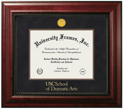 Diploma Frame in Executive with Mahogany Fillet with Black Suede Mat for DOCUMENT: 8 1/2"H X 11"W  