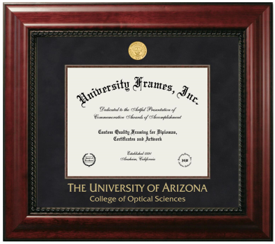 Diploma Frame in Executive with Mahogany Fillet with Black Suede Mat for DOCUMENT: 8 1/2"H X 11"W  