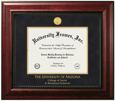 Diploma Frame in Executive with Gold Fillet with Black Suede Mat for DOCUMENT: 8 1/2"H X 11"W  