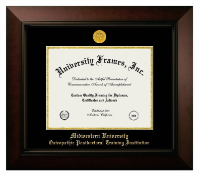 Diploma Frame in Legacy Black Cherry with Black & Gold Mats for DOCUMENT: 8 1/2"H X 11"W  