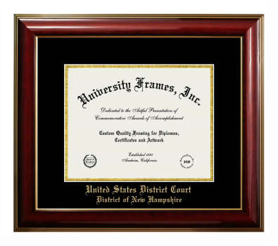 Diploma Frame in Classic Mahogany with Gold Trim with Black & Gold Mats for DOCUMENT: 8 1/2"H X 11"W  