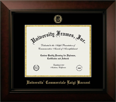 Diploma Frame in Legacy Black Cherry with Black & Gold Mats for DOCUMENT: 8 1/2"H X 11"W  