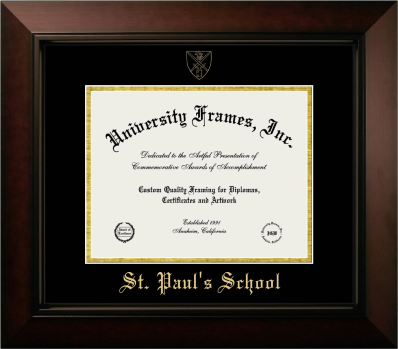 Diploma Frame in Legacy Black Cherry with Black & Gold Mats for DOCUMENT: 8 1/2"H X 11"W  