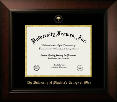 Diploma Frame in Legacy Black Cherry with Black & Gold Mats for DOCUMENT: 8 1/2"H X 11"W  