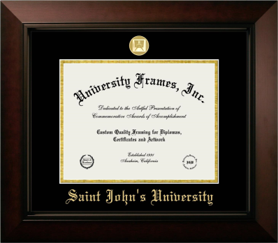 Diploma Frame in Legacy Black Cherry with Black & Gold Mats for DOCUMENT: 8 1/2"H X 11"W  