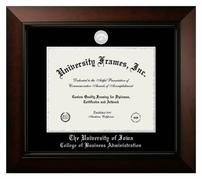 Diploma Frame in Legacy Black Cherry with Black & Silver Mats for DOCUMENT: 8 1/2"H X 11"W  