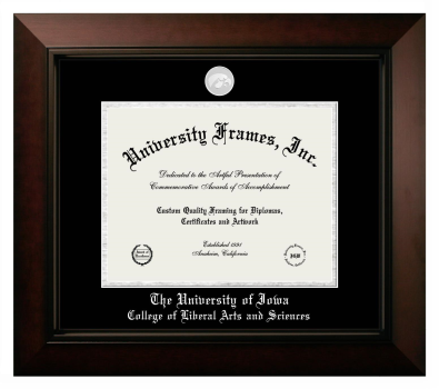 Diploma Frame in Legacy Black Cherry with Black & Silver Mats for DOCUMENT: 8 1/2"H X 11"W  