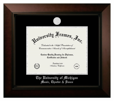 Diploma Frame in Legacy Black Cherry with Black & Silver Mats for DOCUMENT: 8 1/2"H X 11"W  