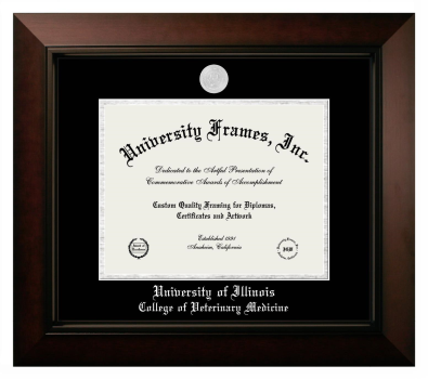 Diploma Frame in Legacy Black Cherry with Black & Silver Mats for DOCUMENT: 8 1/2"H X 11"W  