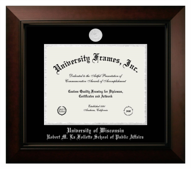 Diploma Frame in Legacy Black Cherry with Black & Silver Mats for DOCUMENT: 8 1/2"H X 11"W  