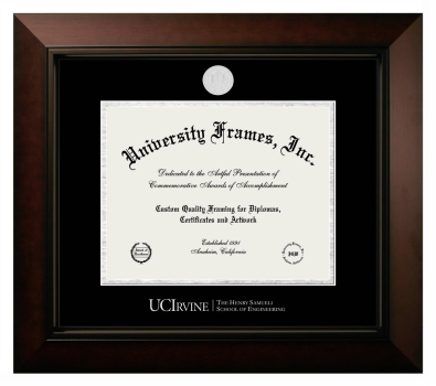 Diploma Frame in Legacy Black Cherry with Black & Silver Mats for DOCUMENT: 8 1/2"H X 11"W  