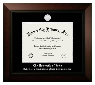 Diploma Frame in Legacy Black Cherry with Black & Silver Mats for DOCUMENT: 8 1/2"H X 11"W  