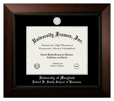 Diploma Frame in Legacy Black Cherry with Black & Silver Mats for DOCUMENT: 8 1/2"H X 11"W  