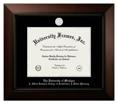 Diploma Frame in Legacy Black Cherry with Black & Silver Mats for DOCUMENT: 8 1/2"H X 11"W  