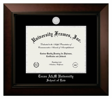 Diploma Frame in Legacy Black Cherry with Black & Silver Mats for DOCUMENT: 8 1/2"H X 11"W  