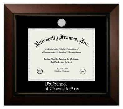 Diploma Frame in Legacy Black Cherry with Black & Silver Mats for DOCUMENT: 8 1/2"H X 11"W  