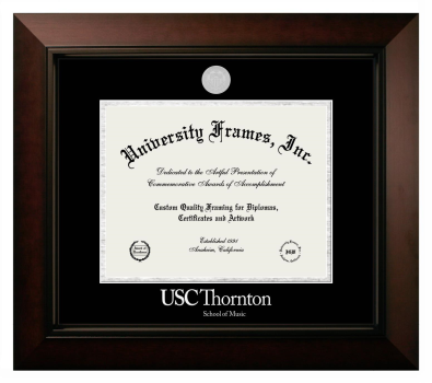 Diploma Frame in Legacy Black Cherry with Black & Silver Mats for DOCUMENT: 8 1/2"H X 11"W  