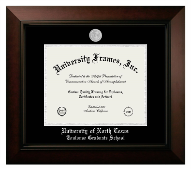 Diploma Frame in Legacy Black Cherry with Black & Silver Mats for DOCUMENT: 8 1/2"H X 11"W  