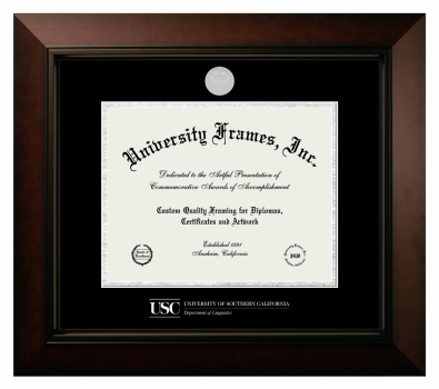 Diploma Frame in Legacy Black Cherry with Black & Silver Mats for DOCUMENT: 8 1/2"H X 11"W  