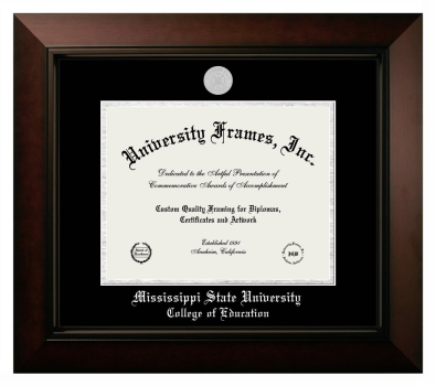 Diploma Frame in Legacy Black Cherry with Black & Silver Mats for DOCUMENT: 8 1/2"H X 11"W  