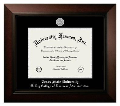 Diploma Frame in Legacy Black Cherry with Black & Silver Mats for DOCUMENT: 8 1/2"H X 11"W  