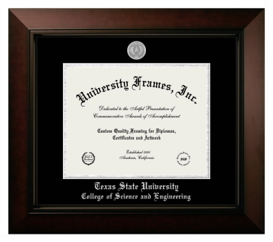 Diploma Frame in Legacy Black Cherry with Black & Silver Mats for DOCUMENT: 8 1/2"H X 11"W  