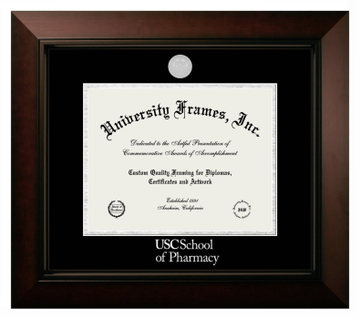 Diploma Frame in Legacy Black Cherry with Black & Silver Mats for DOCUMENT: 8 1/2"H X 11"W  