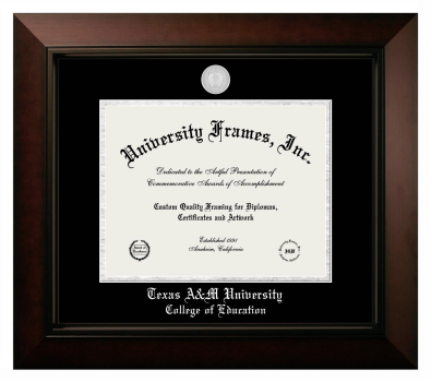 Diploma Frame in Legacy Black Cherry with Black & Silver Mats for DOCUMENT: 8 1/2"H X 11"W  