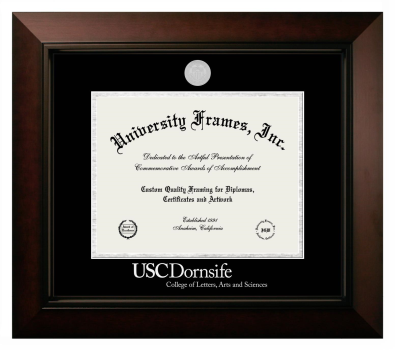 Diploma Frame in Legacy Black Cherry with Black & Silver Mats for DOCUMENT: 8 1/2"H X 11"W  