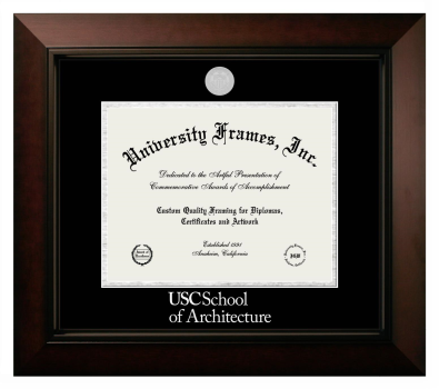 Diploma Frame in Legacy Black Cherry with Black & Silver Mats for DOCUMENT: 8 1/2"H X 11"W  