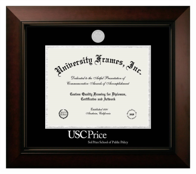 Diploma Frame in Legacy Black Cherry with Black & Silver Mats for DOCUMENT: 8 1/2"H X 11"W  