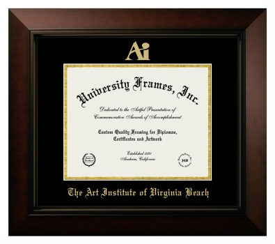 Diploma Frame in Legacy Black Cherry with Black & Gold Mats for DOCUMENT: 8 1/2"H X 11"W  